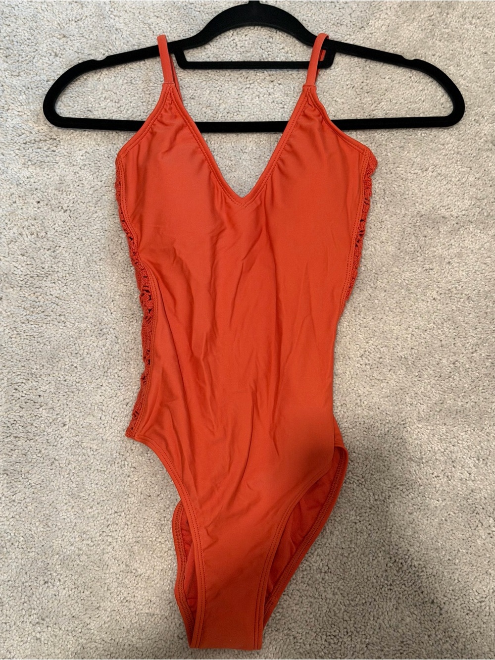 NWT Shade & Shore (Target) Rust Orange V-Neck One-Piece Swimsuit- SMALL